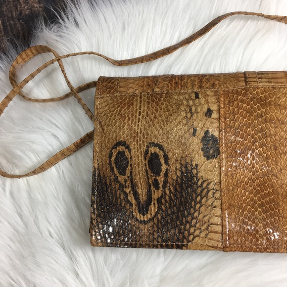 Vintage Womens Cobra Snake Skin Clutch Purse - Picture 5 of 8